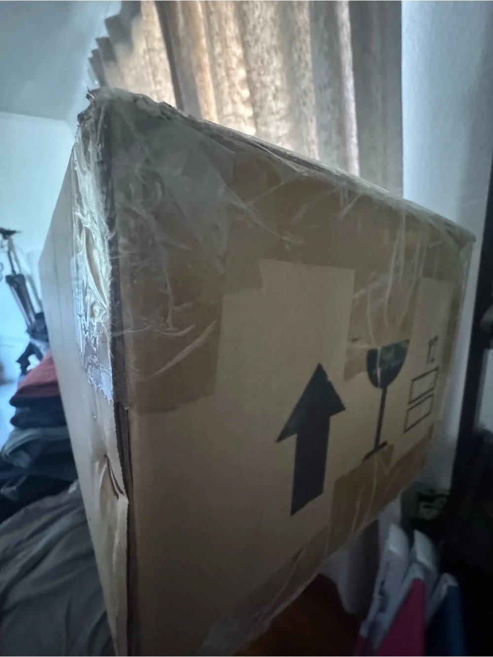 Pottery Barn Gibson tripod floor lamp base bronze shade is not included.